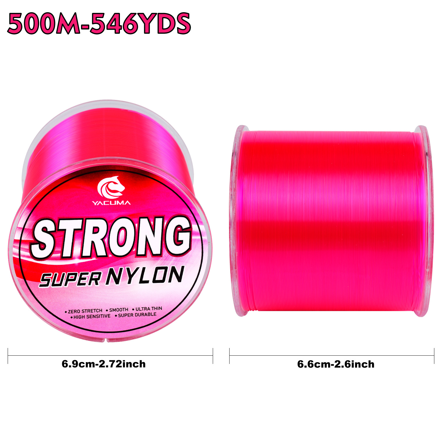 YACUMA 500M-546YDS Strong Pink – обзор и цена Fluorocarbon Line